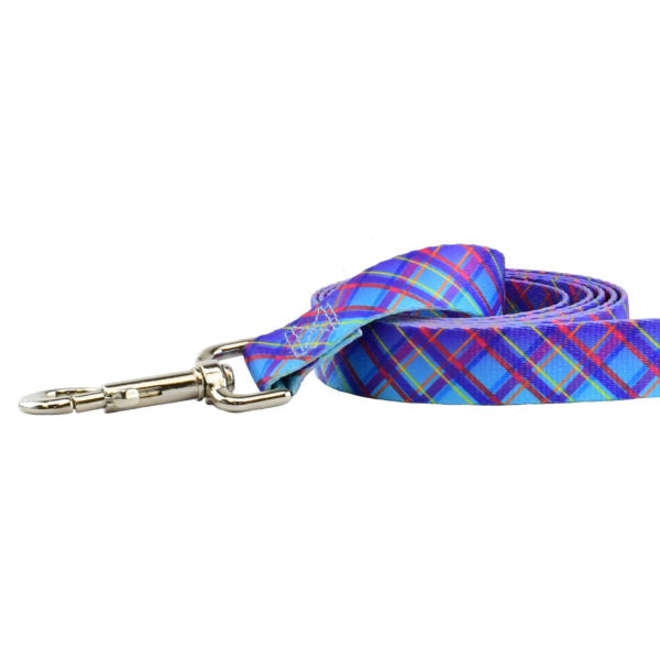 Twilight Glow Blue Plaid Dog Leash – EarthStyle