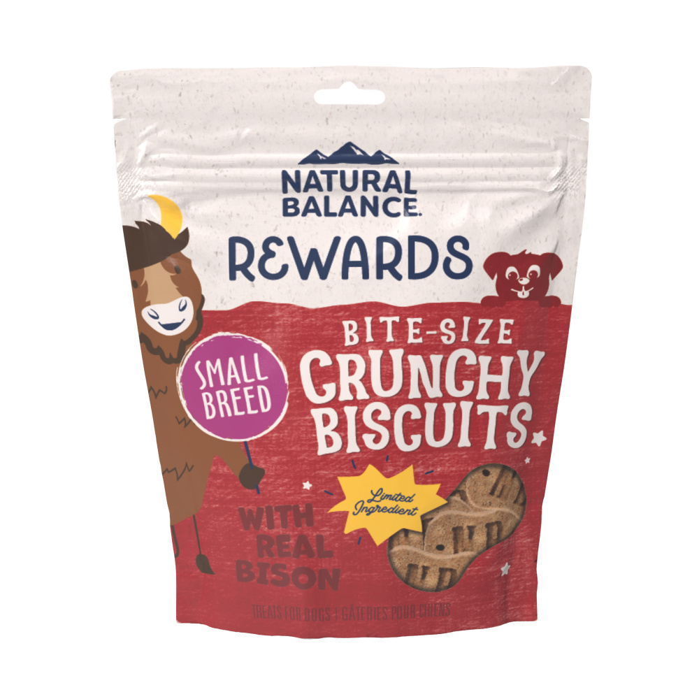 Natural Balance Rewards Crunchy Biscuits With Real Bison Small Breed Dog Treats