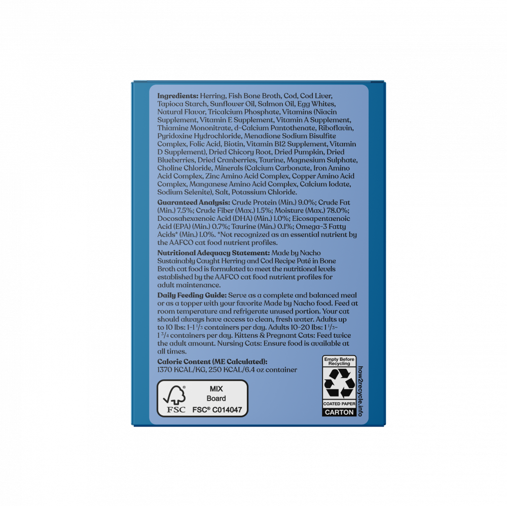 Made By Nacho Skin & Coat Support Sustainably Caught Herring And Cod Pate In Bone Broth Tetra