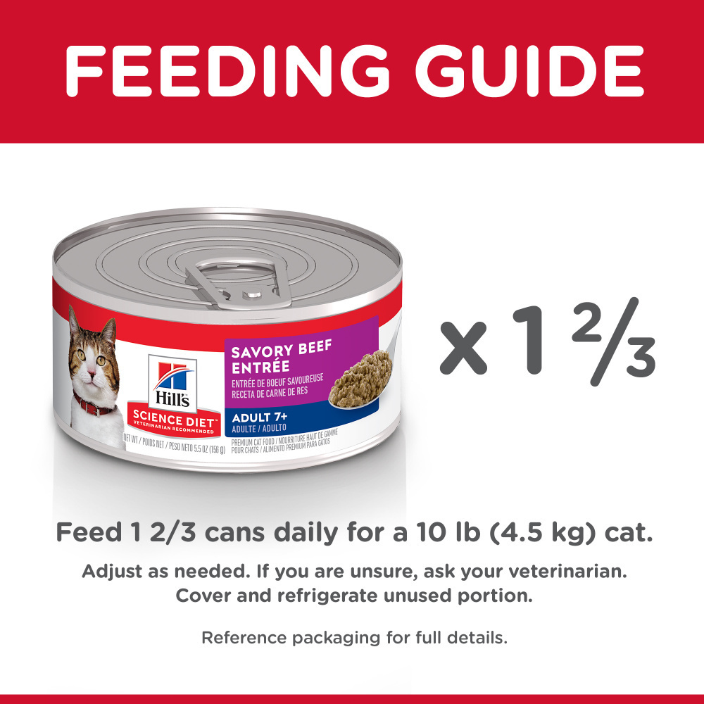 Hill's Science Diet Adult 7+ Savory Beef Entree Canned Cat Food