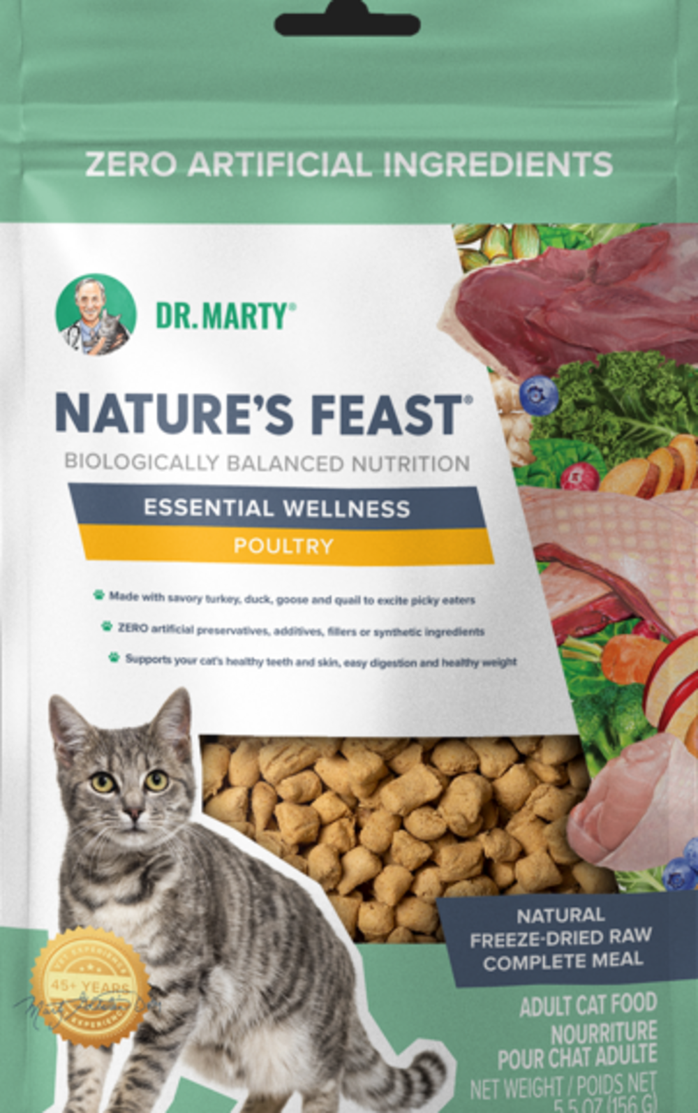 Dr. Marty Nature's Feast Essential Wellness Poultry Freeze Dried Raw Cat Food