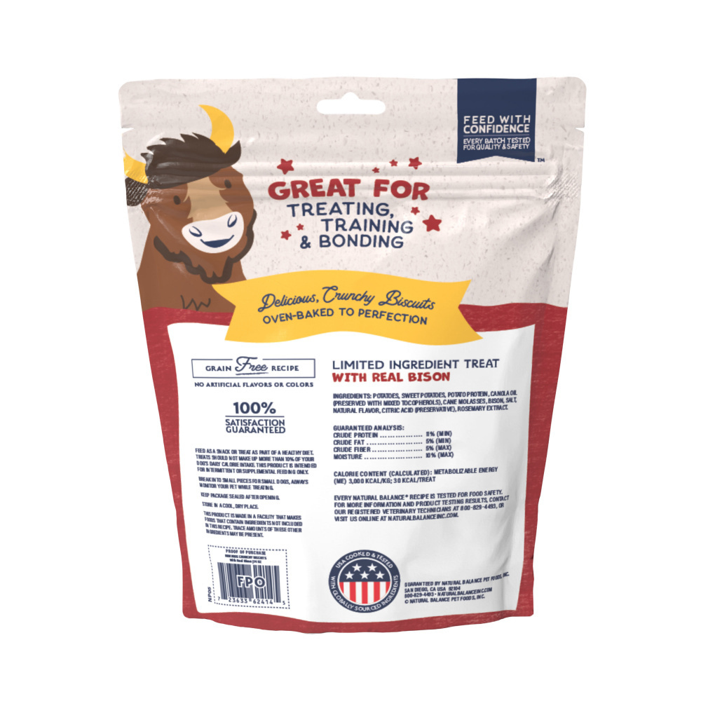 Natural Balance Rewards Crunchy Biscuits With Real Bison Small Breed Dog Treats