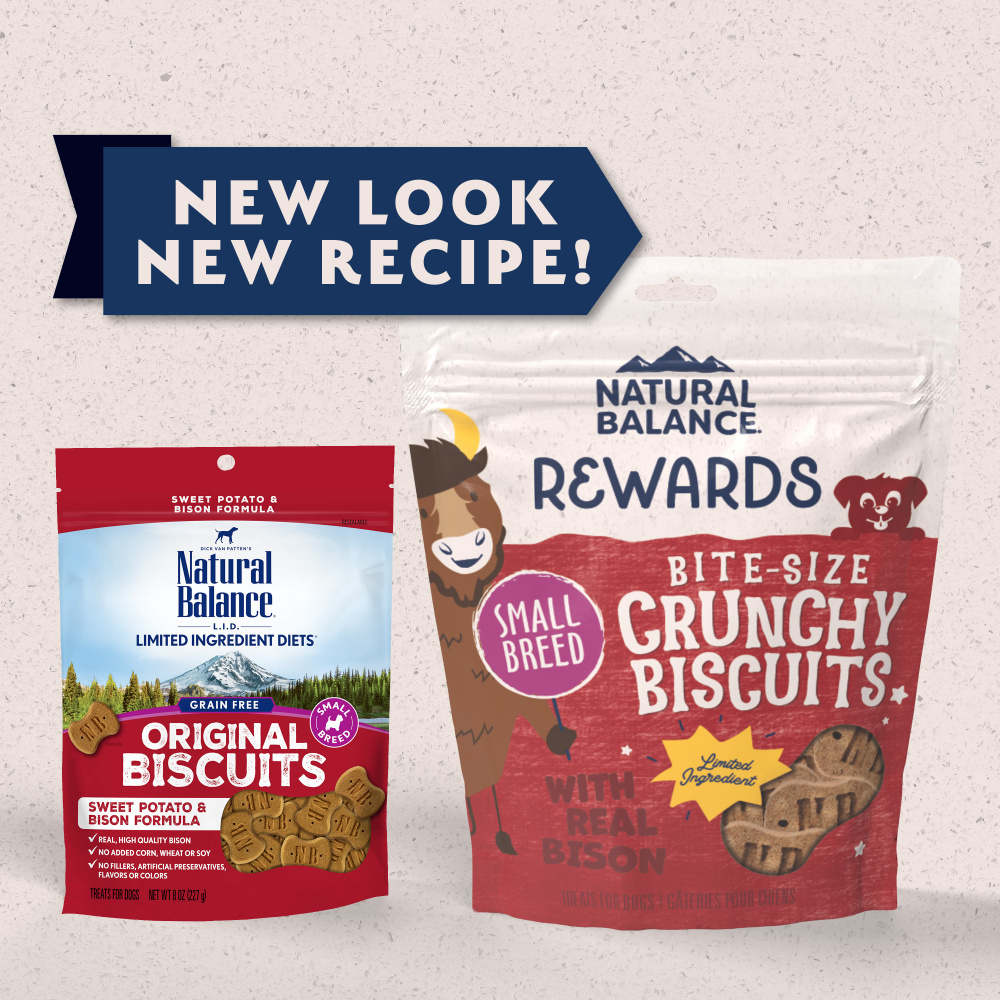 Natural Balance Rewards Crunchy Biscuits With Real Bison Small Breed Dog Treats