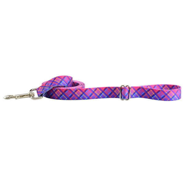 Neon Sunrise Pink Plaid Dog Leash – EarthStyle