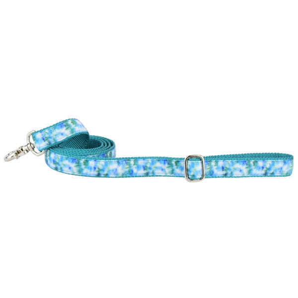 Teal Tie-Dye Velvet Dog Leash