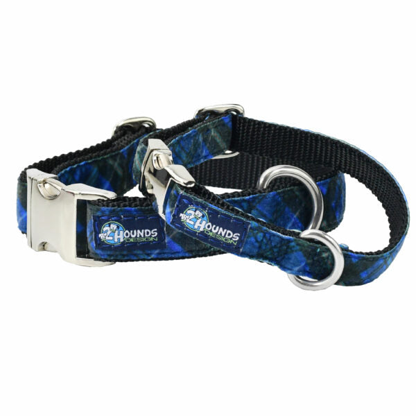 Midnight Winter Plaid Velvet Essential Martingale Dog Collar