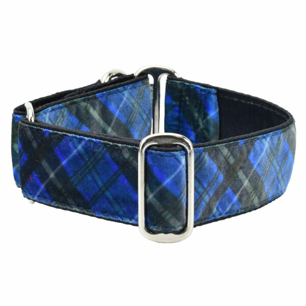 Midnight Winter Plaid Elite Velvet Dog Collar