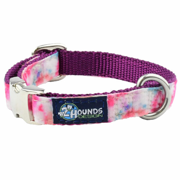 Pink Tie-Dye Velvet Essential Dog Collar