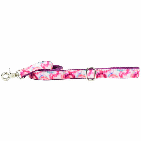 Pink Tie-Dye Velvet Dog Leash