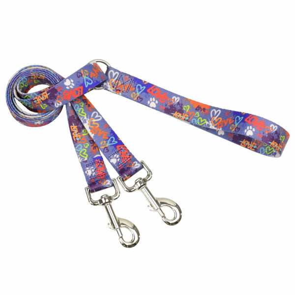 Love Graffiti Blue Double Connection Leash – EarthStyle