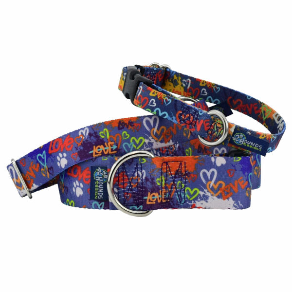 Love Graffiti Blue Dog Collar – EarthStyle