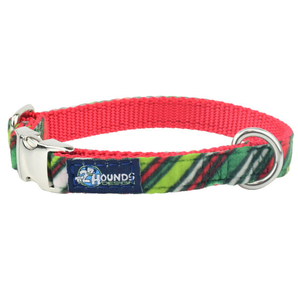 Christmas Stripe Velvet Essential Dog Collar