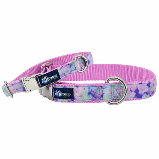 Hydrangea Velvet Essential Buckle Martingale Dog Collar