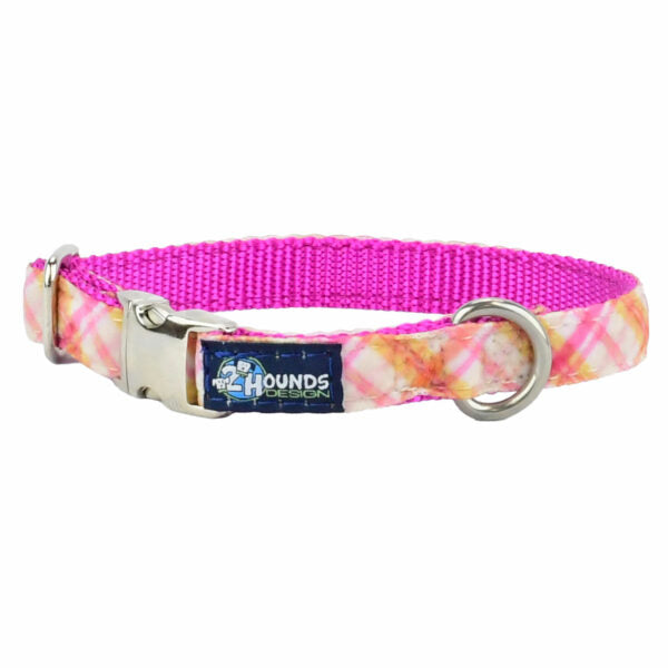 Pink Plaid Velvet Essential Dog Collar