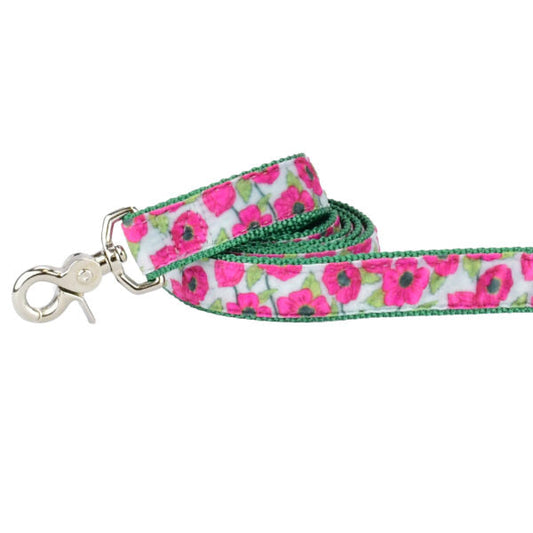 Bold Poppies Velvet Dog Leash