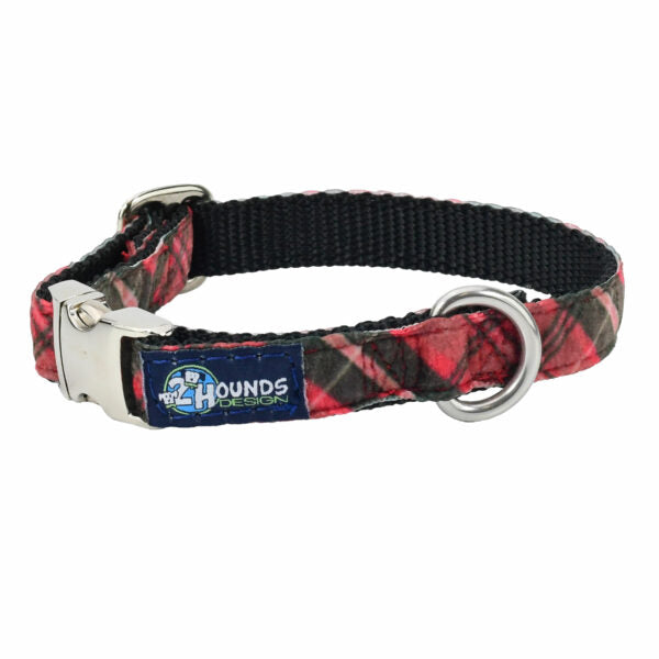 Classic Winter Plaid Velvet Essential Dog Collar