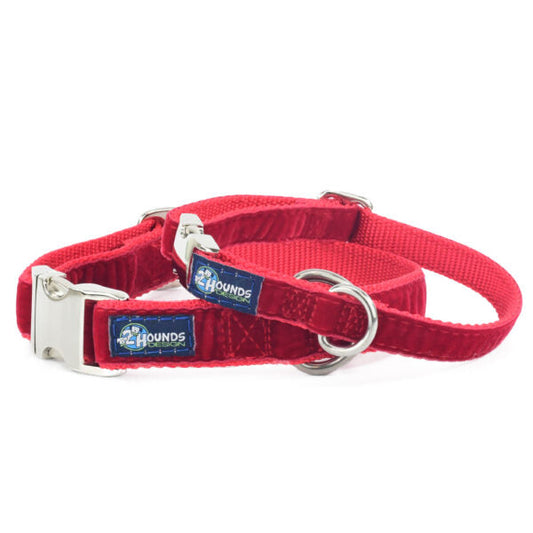 Red Velvet Essential Martingale Dog Collar