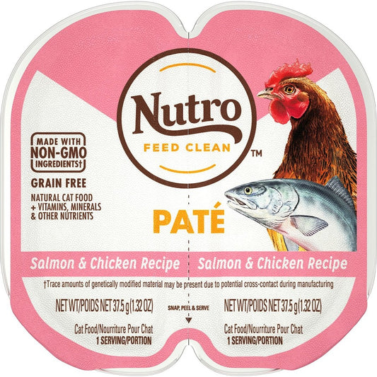 Nutro Perfect Portions Adult Grain Free Salmon & Chicken Pate Wet Cat Food Trays