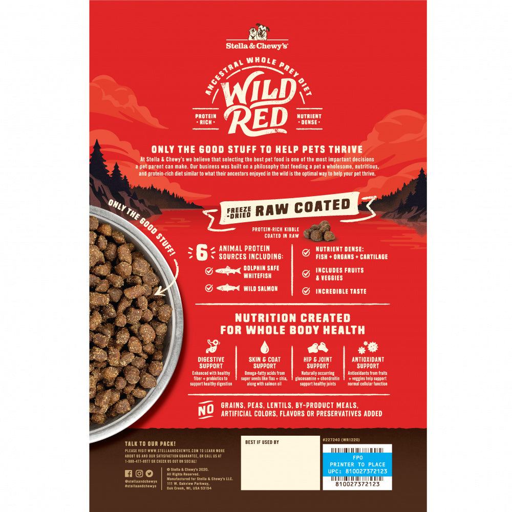 Stella & Chewy's Wild Red Dry Dog Food Raw Coated High Protein Grain & Legume Free Ocean Recipe