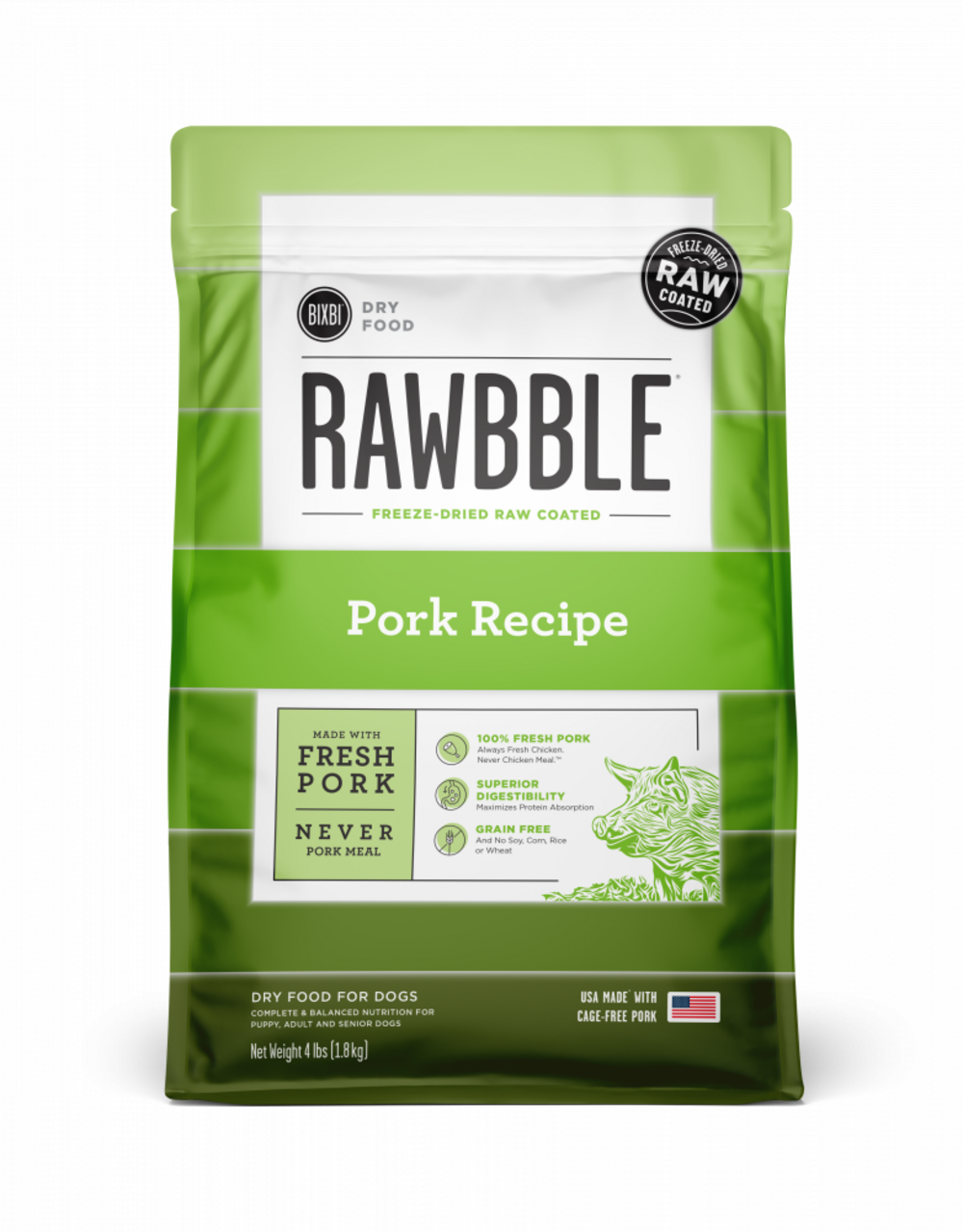 BIXBI Rawbble Kibble Grain Free Pork