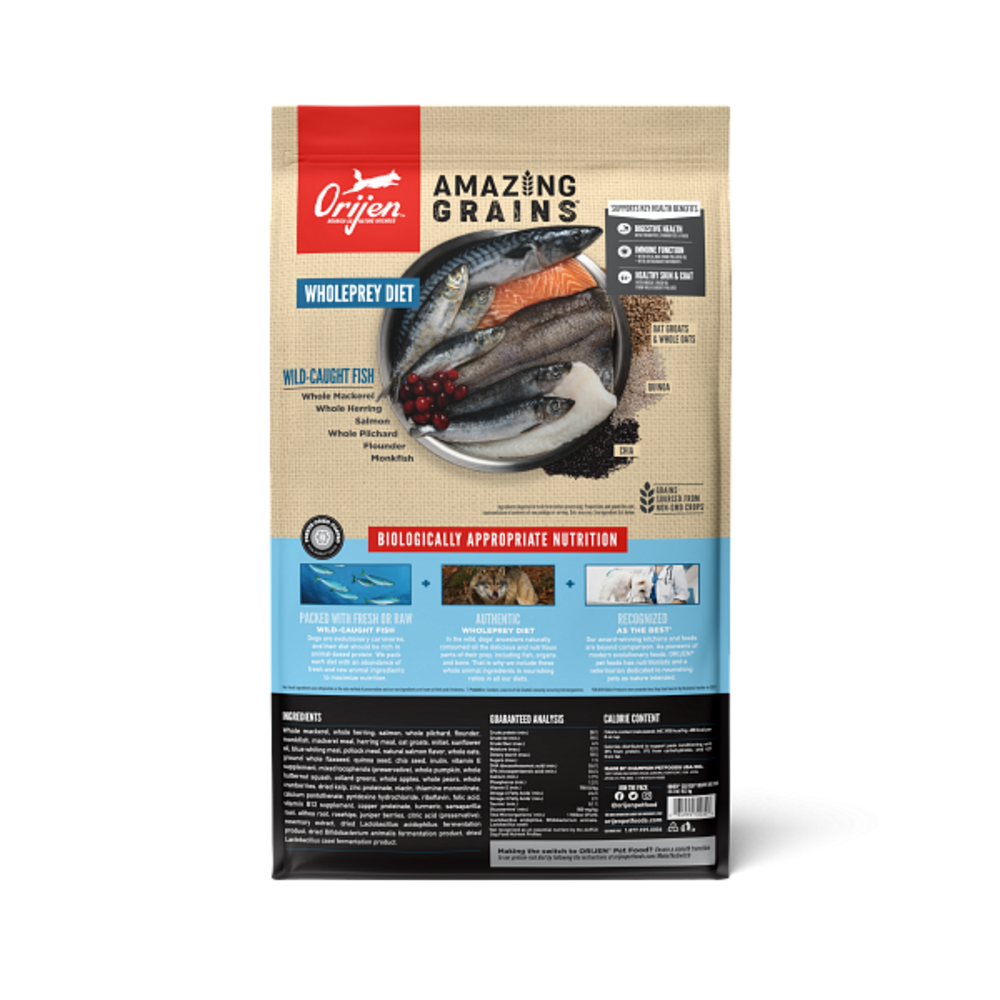 ORIJEN High Protein Amazing Grains Six Fish Recipe Dry Dog Food