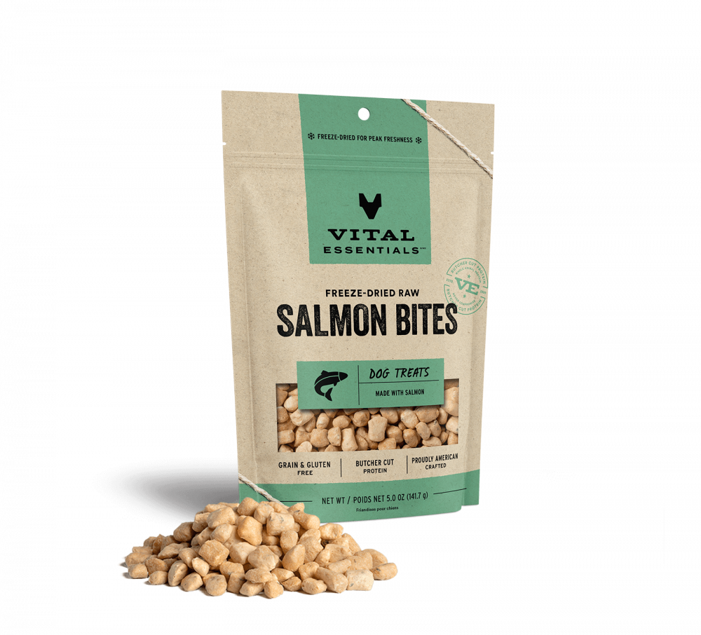 Vital Essentials Freeze Dried Raw Salmon Bites Dog Treats