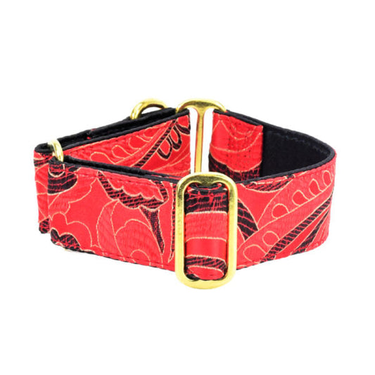 Art Deco – Silk Brocade Martingale Dog Collar