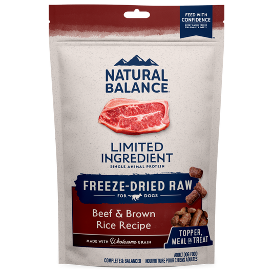 Natural Balance LID Freeze Dried Beef/Brown Rice Food Topper for Dogs