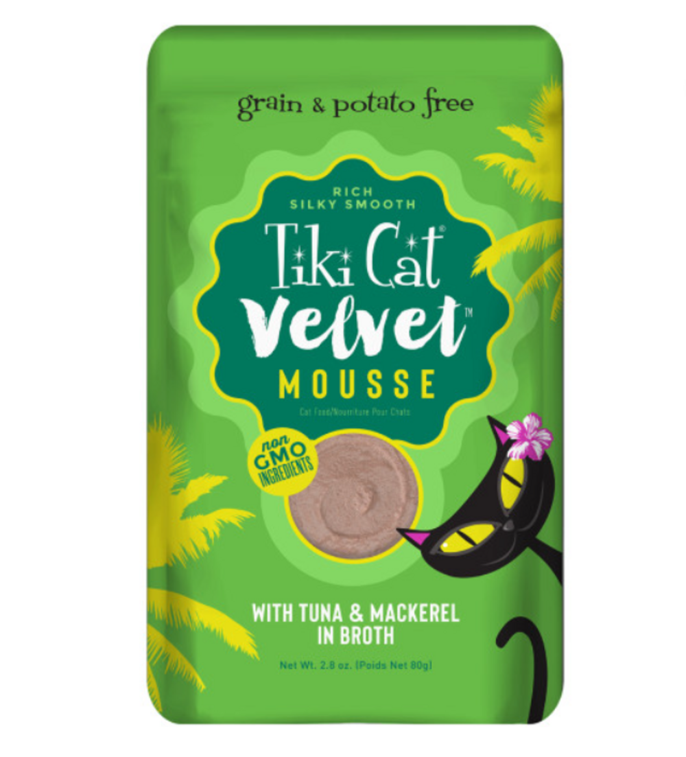 Tiki Cat Velvet Mousse Tuna & Mackerel Wet Cat Food Pouches