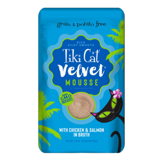 Tiki Cat Velvet Mousse Chicken & Salmon Wet Cat Food Pouches