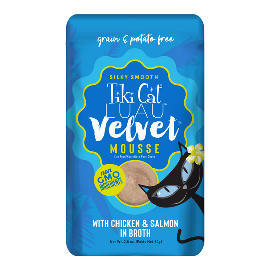 Tiki Cat Velvet Mousse Chicken & Salmon Wet Cat Food Pouches