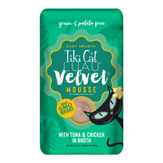 Tiki Cat Velvet Mousse Tuna & Chicken Wet Cat Food Pouches