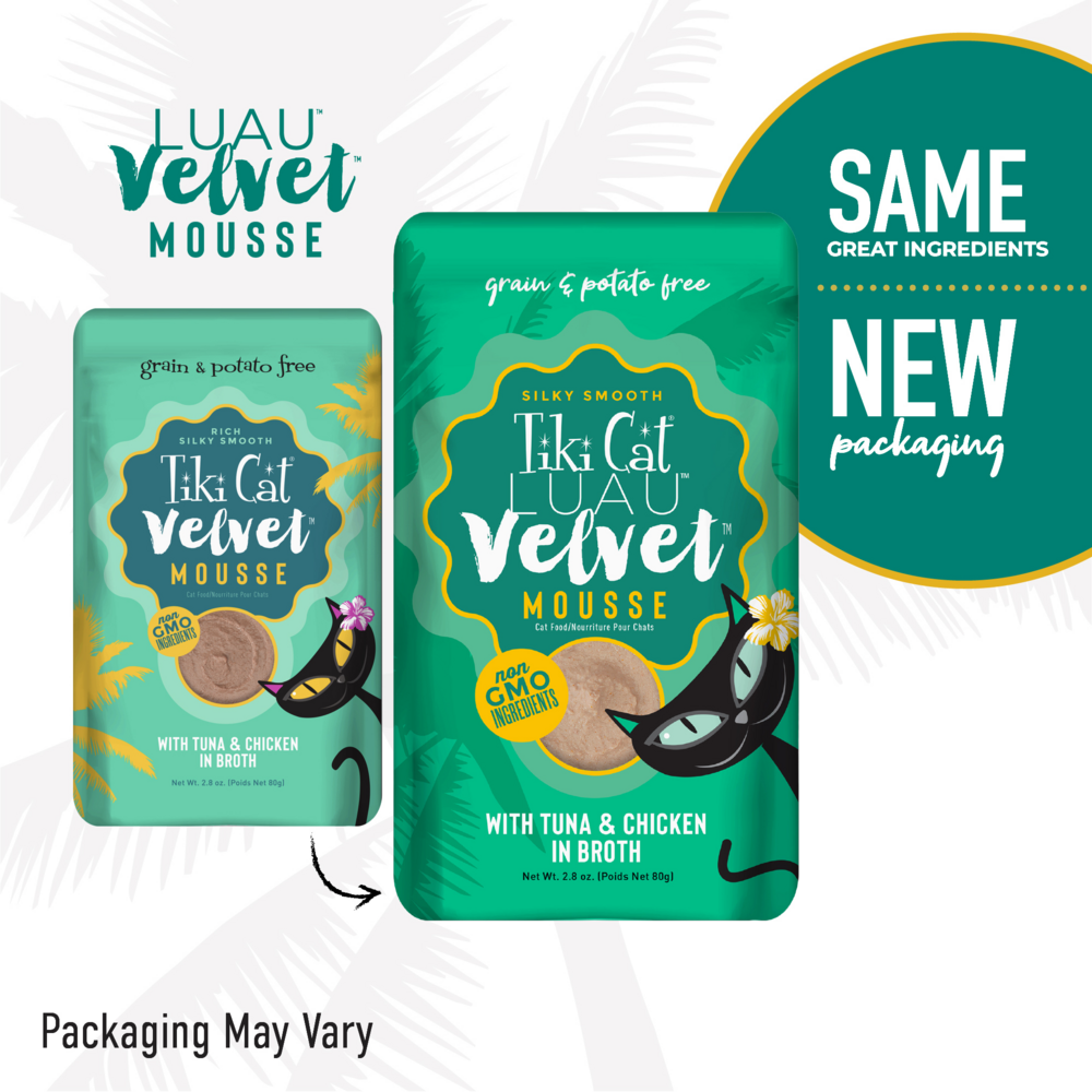 Tiki Cat Velvet Mousse Tuna & Chicken Wet Cat Food Pouches