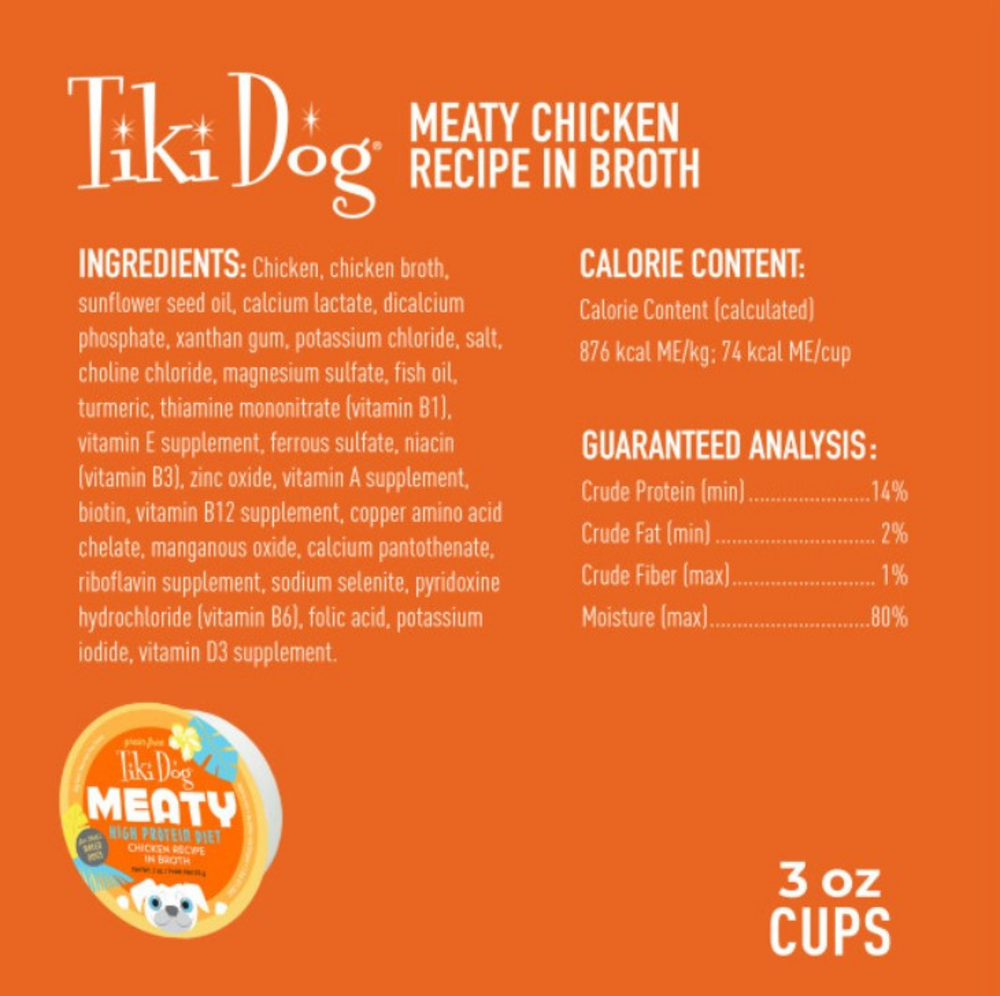 Tiki Dog Meaty Chicken Wet Dog Food