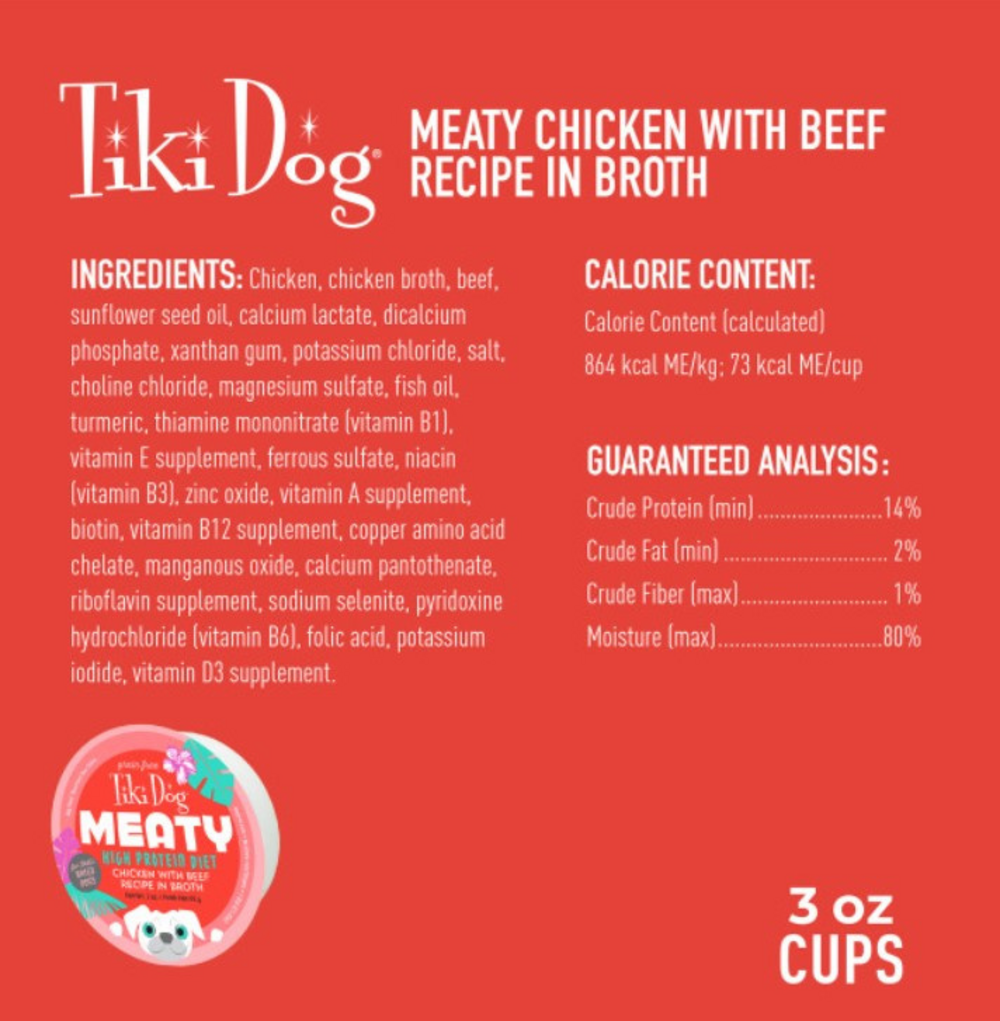 Tiki Dog Meaty Chicken with Beef Wet Dog Food