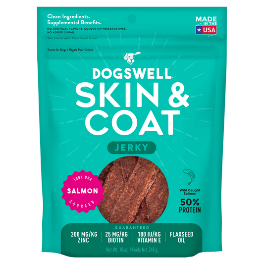 Dogswell Skin & Coat Jerky Salmon Dog Treats