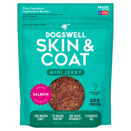 Dogswell Skin & Coat Mini Jerky Salmon Dog Treats