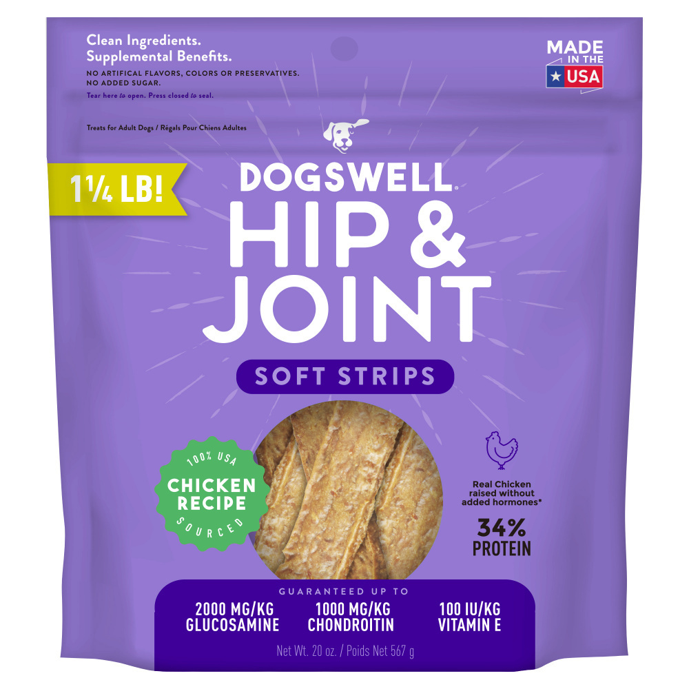 Dogswell Hip & Joint Soft Strips Chicken Dog Treats