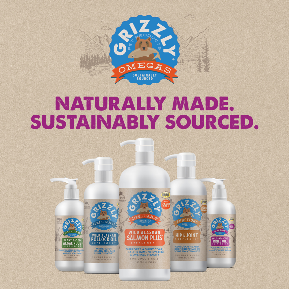 Grizzly Krill Oil Liquid Antioxidant Product for Dogs and Cats