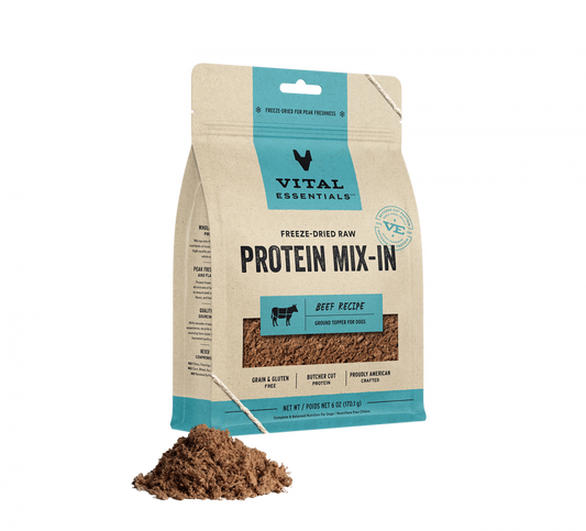 Vital Essentials Freeze Dried Raw Protein Mix In Beef Recipe Ground Topper for Dogs