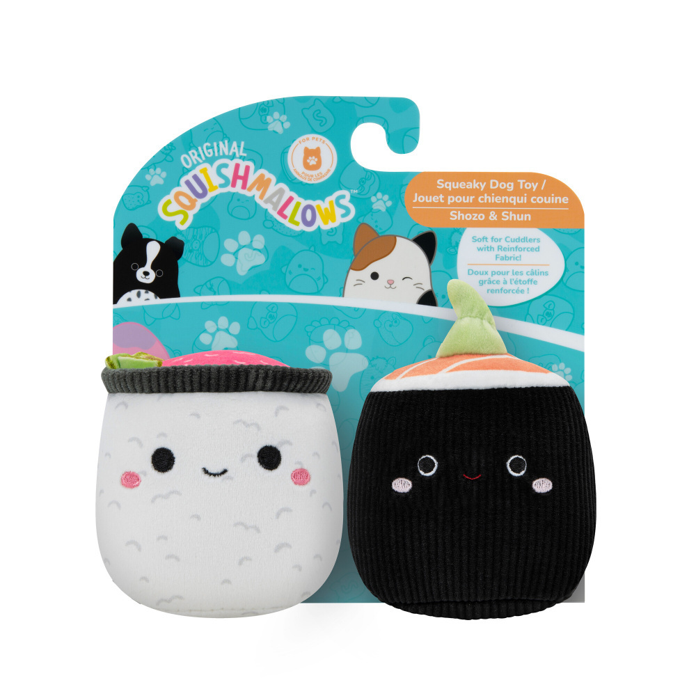 Squishmallows Sushi Squeaky Plush Dog Toy