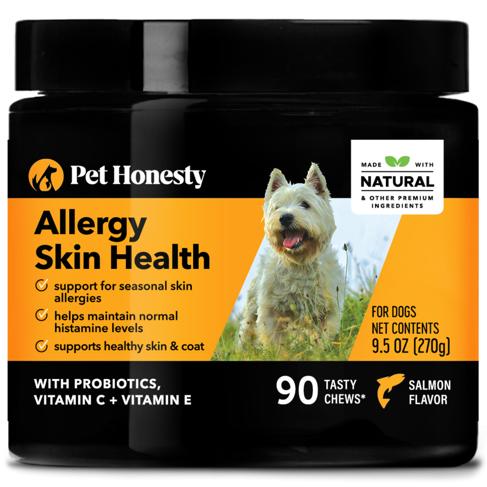 Pet Honesty Dog Allergy Skin Health Support Fish Oil Chews, Salmon