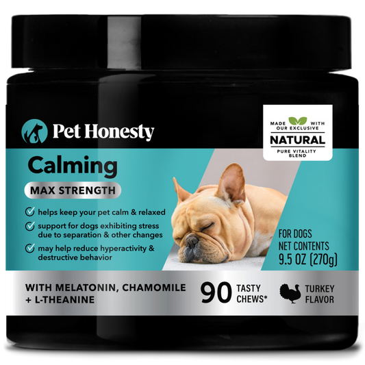 Pet Honesty Dog Melatonin Calming Max Strenght Soft Chews, Bacon