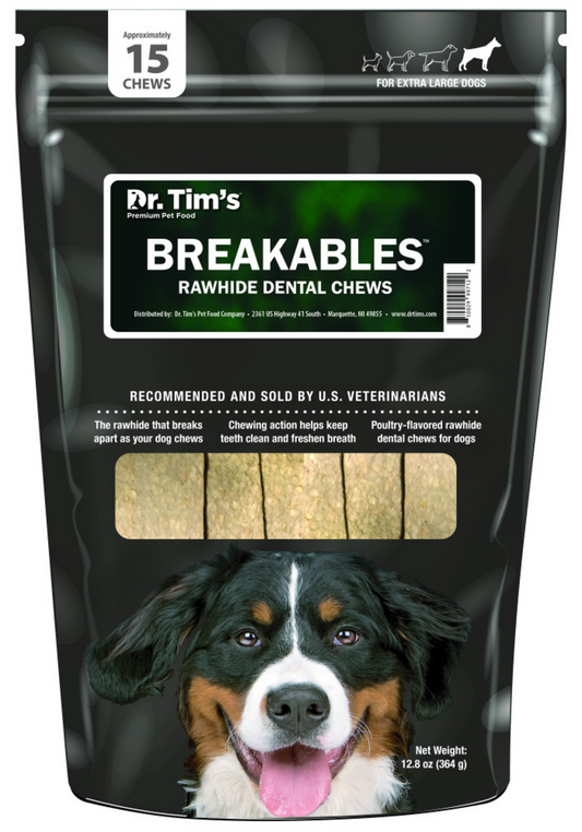 Dr. Tim's CLENZ-A-DENT Breakables Rawhide Dental Chews