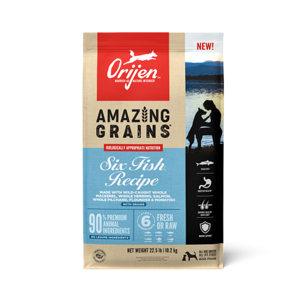 ORIJEN High Protein Amazing Grains Six Fish Recipe Dry Dog Food