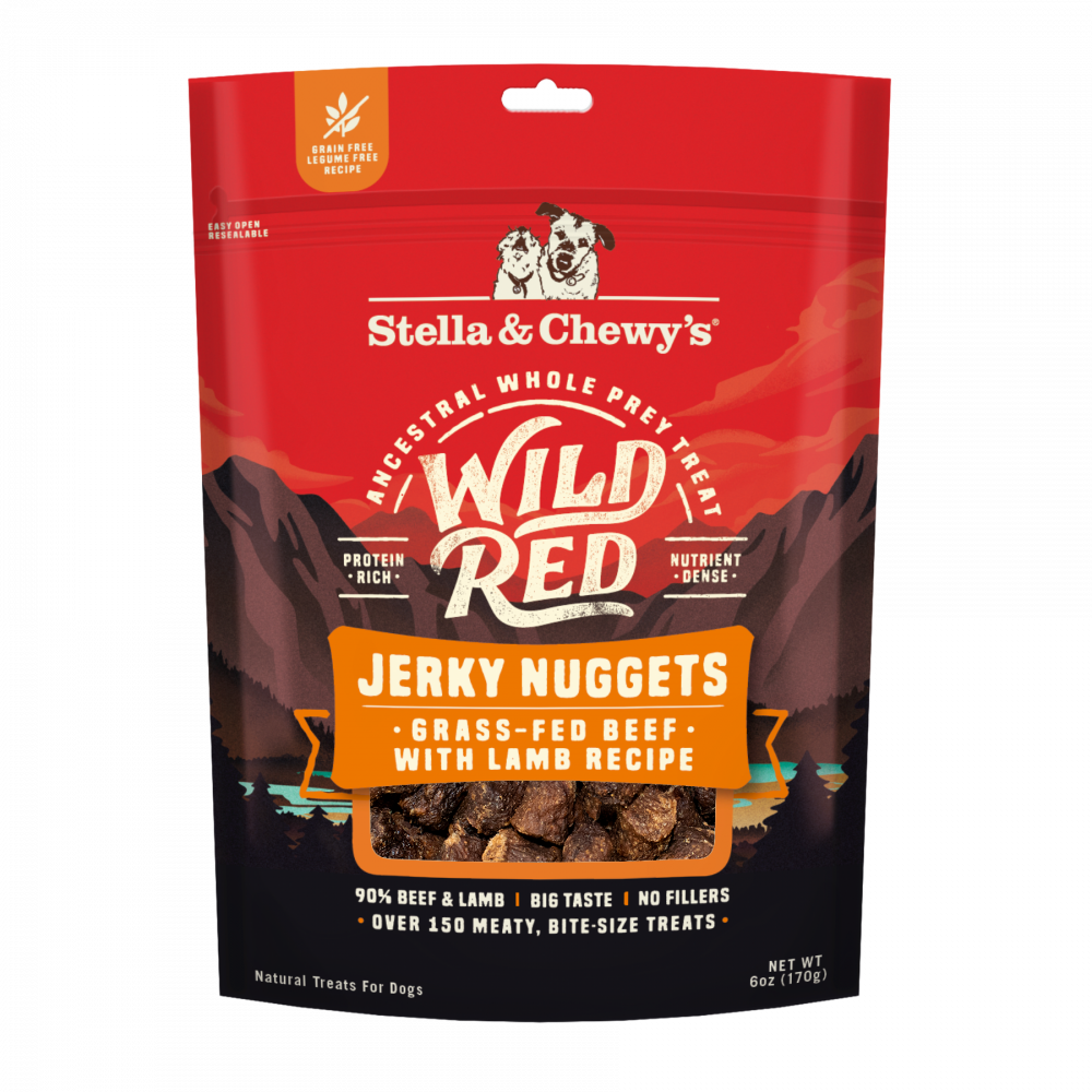 Stella & Chewy's Wild Red Jerky Nuggets Dog Treats Beef & Lamb Recipe