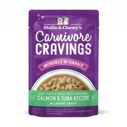 Stella & Chewy's Carnivore Cravings Morsels N Gravy Salmon & Tuna Recipe Pouch Cat Food