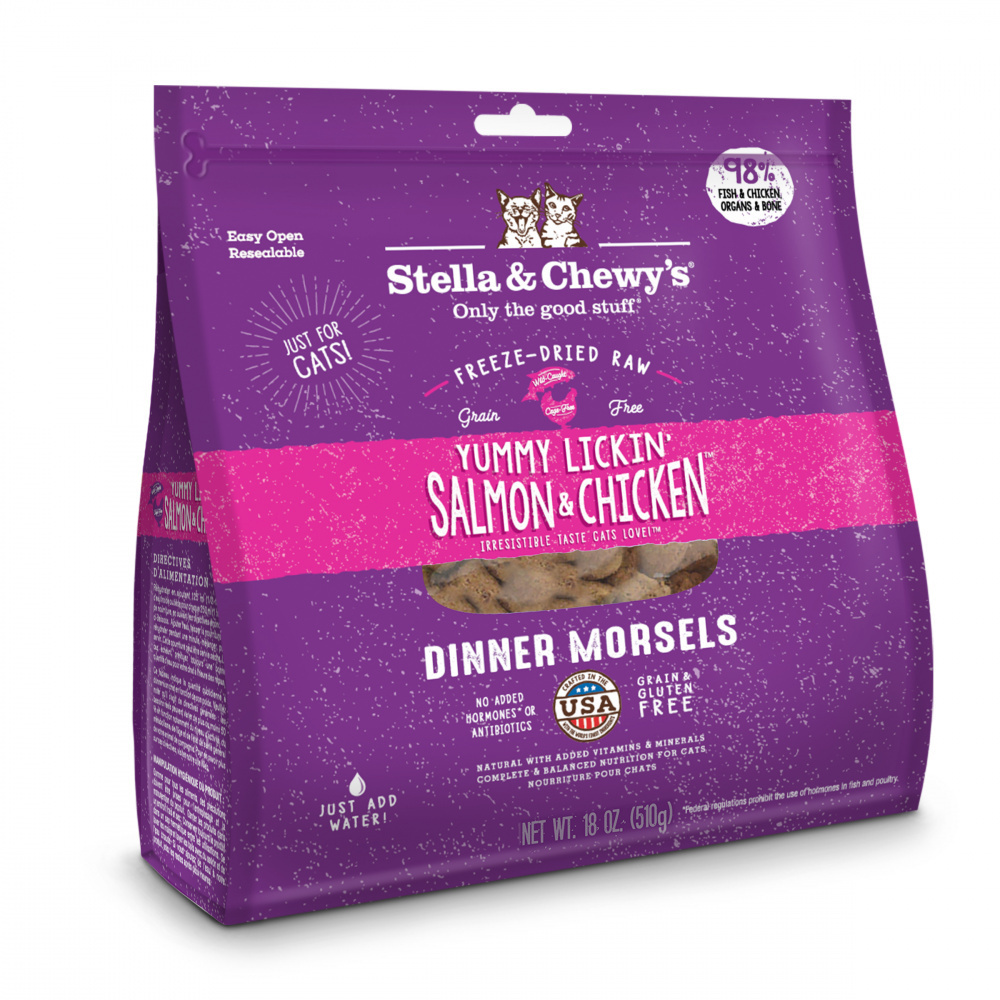 Stella & Chewy's Yummy Lickin' Salmon & Chicken Dinner Grain Free Freeze Dried Raw Cat Food