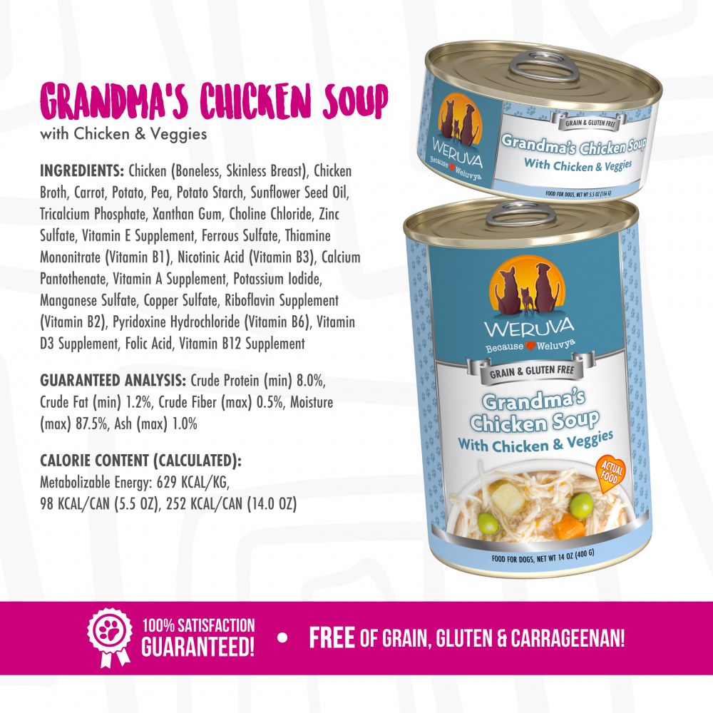 Weruva Grandma's Chicken Soup with Chicken & Veggies Canned Dog Food