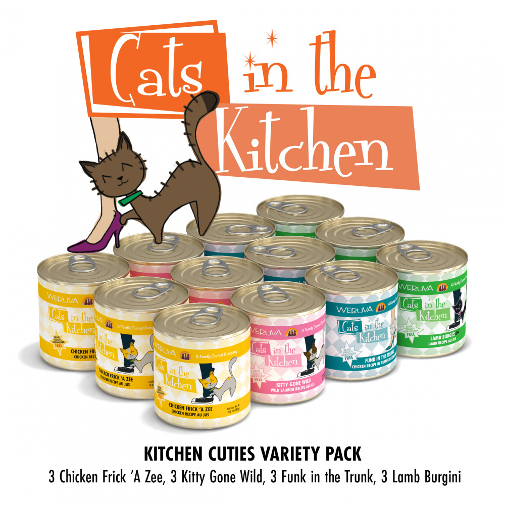 Weruva Cats in the Kitchen Grain Free Kitchen Cuties Variety Pack Canned Cat Food